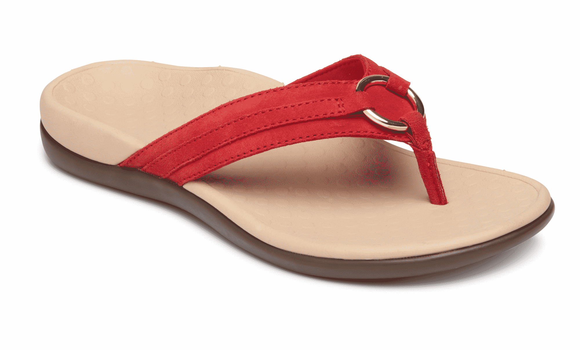 red vionic flip flops