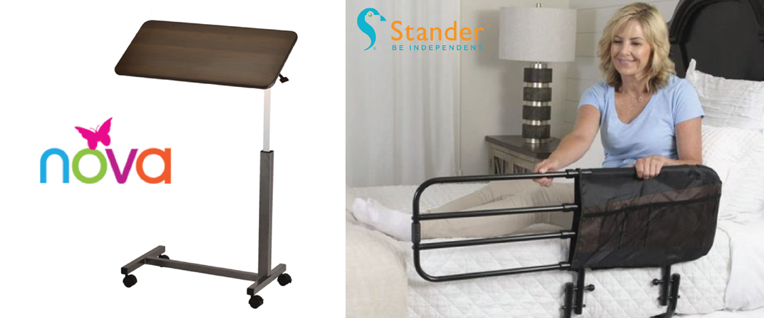 Medical Equipment Bedrail and Over Bed Table