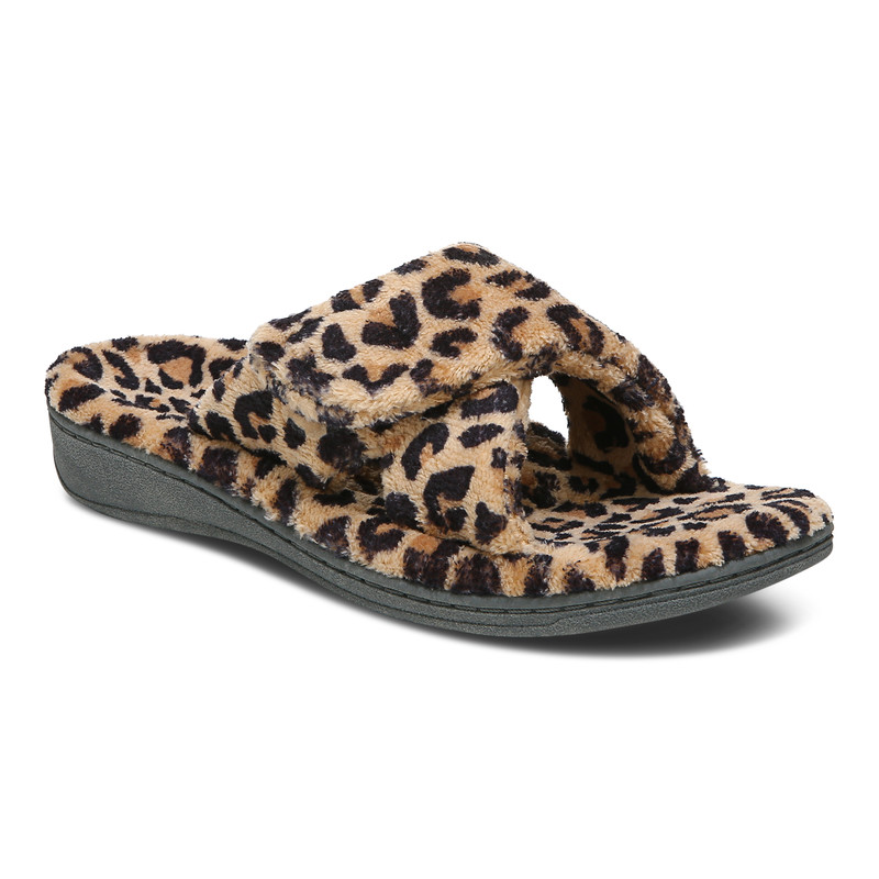 Vionic Relax Supportive Slipper Leopard